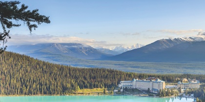 Canada_Chateau Lake Louise_long view with mountains 